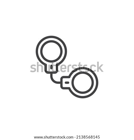 Police handcuffs line icon. linear style sign for mobile concept and web design. Handcuffs outline vector icon. Symbol, logo illustration. Vector graphics