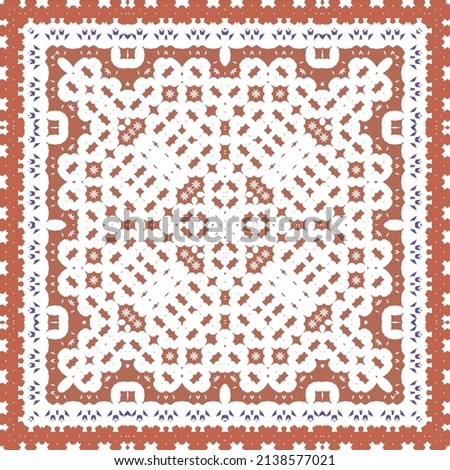 Ornamental talavera mexico tiles decor. Graphic design. Vector seamless pattern arabesque. Red gorgeous flower folk print for linens, smartphone cases, scrapbooking, bags or T-shirts.