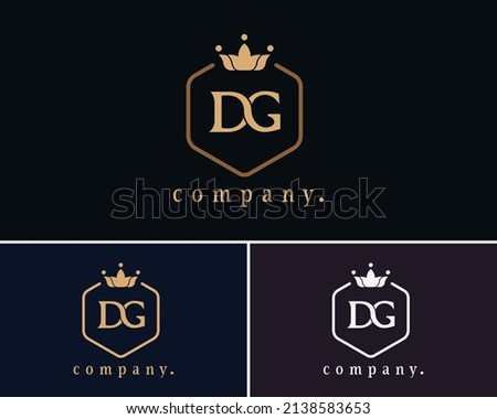 Letter DG laurel wreath monogram template. Beautiful crown logo for Royalty, business card, Boutique, Hotel, Heraldic, Cafe, Restaurant, Web design, Jewelry. Elegant vector emblem illustration.