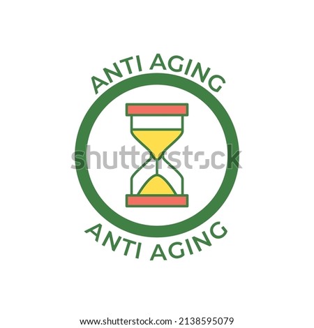 Anti-aging label icon in color icon, isolated on white background 