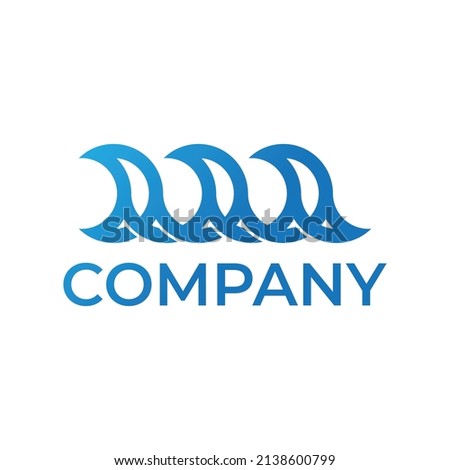 modern letter W wave logo design
