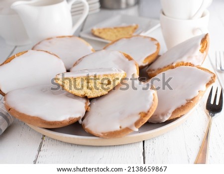 Soft Cookies with white sugar icing. Traditional german pastry called "Amerikaner"