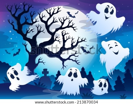 Spooky tree theme image 5 - eps10 vector illustration.