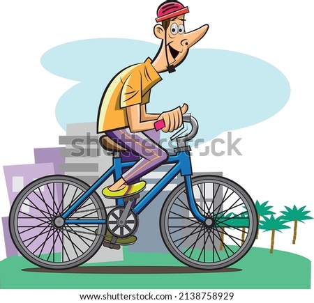 Cyclist taking a ride on a nice day