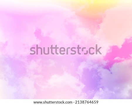 beauty sweet pastel violet pink colorful with fluffy clouds on sky. multi color rainbow image. abstract fantasy growing light