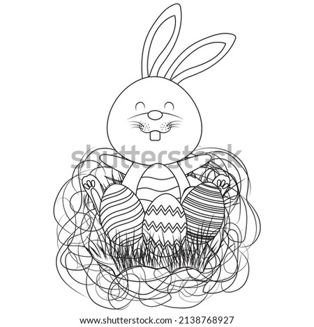 Easter Bunny Egg Holiday Coloring Sheet Page