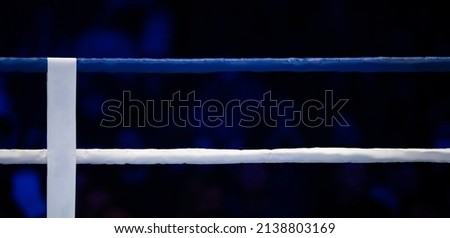 Boxing, muay thai and kickboxing ring ropes with a blur spotlight. Vertical sport theme poster, greeting cards, headers, website and app. Professional sport concept.