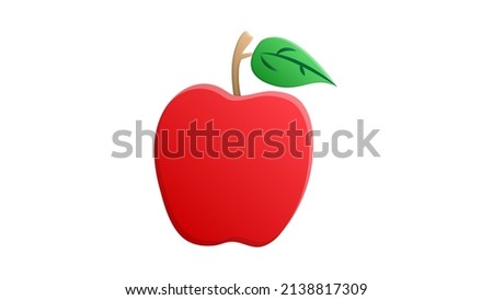 apple of red color on a white background, illustration. fruit for eating. healthy food, diet food, vegan food, raw food diet. illustration for cafe.
