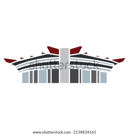 Isolated modern inclined stadium vector illustration
