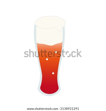 Illustration of Red Eye in a glass (Red Eye is a type of cocktail, a drink made by adding tomato juice to beer.)