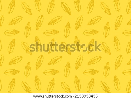 Corn icon. Corn doodle pattern wallpaper. Corn on yellow background. Royalty-Free Stock Photo #2138938435