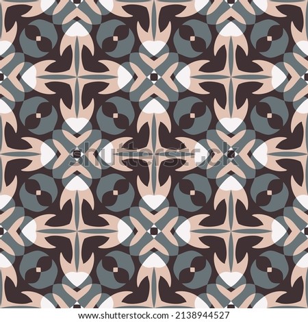 Vintage seamless pattern. Overlapping art forms, stripes, polygons, segments are grouped and arranged in a certain order. Vector. 
