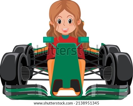 A man driving formula one racing car illustration