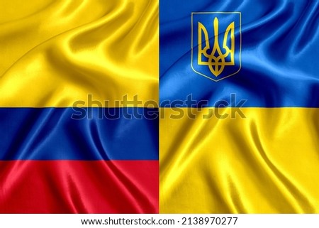 Flag of Colombia and Ukraine