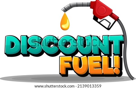 Discount fuel font logo design illustration