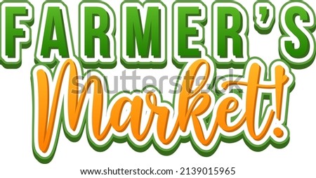 Farmer's Market typography design illustration