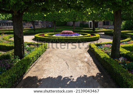 The king's garden in the castle of Nuremberg in spring