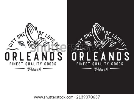 Typography Logo Orleans Vector Illustration Template with Black White Color Elegant Design Good for Any Industry