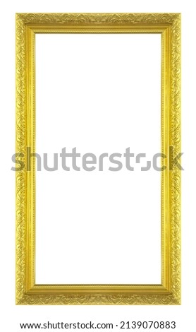 antique golden frame isolated on black background