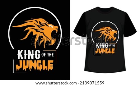 Cute Lion Face King Of The Jungle, T-shirt Design Vector Illustration.