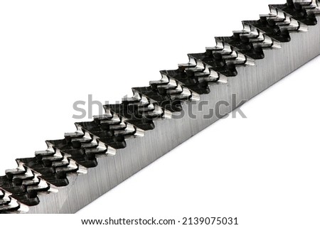 Jigsaw blades for wood isolated on white background. High resolution photo. Full depth of field.