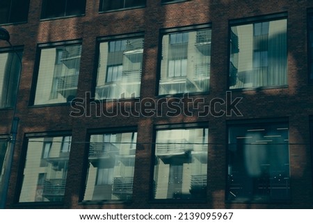 Windows of a modern building of a big city