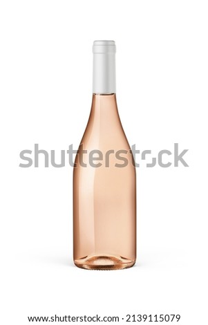 A bottle of rosé wine isolated on a neutral background for mockup presentation projects. Royalty-Free Stock Photo #2139115079