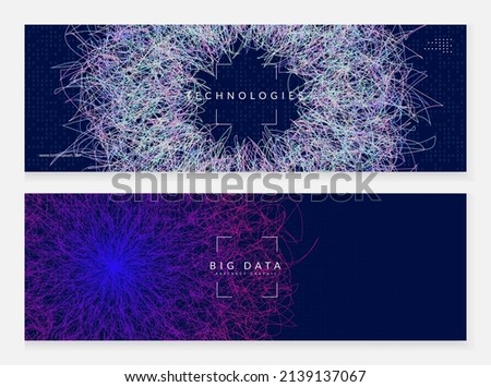 Big data abstract. Digital technology background. Artificial intelligence and deep learning concept. Tech visual for interface template. Industrial big data abstract backdrop.
