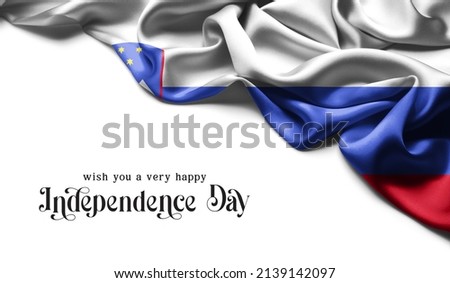 Slovenia flag Celebrating Independence Day. Abstract waving flag on gray background