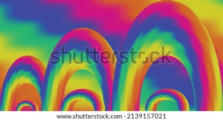  Abstract vector background, cover for website, poster design template. Bright iridescent wavy image with rainbow rings for banner, packaging.