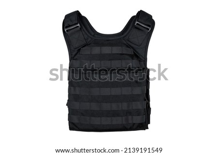 black body armor isolated on white background Royalty-Free Stock Photo #2139191549