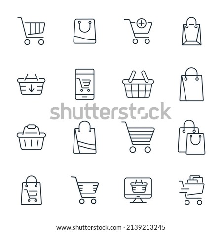 Shopping Cart icons set . Shopping Cart pack symbol vector elements for infographic web