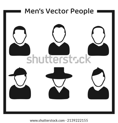 Man vector people sets  black color with white background