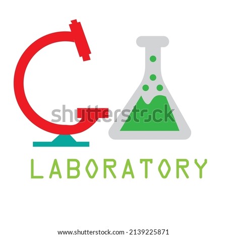Laboratory equipment's or chemistry lab minimalist clip art or illustration