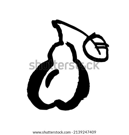 Pear vector sketch icon isolated on background. Hand drawn Pear icon. Pear sketch icon for infographic