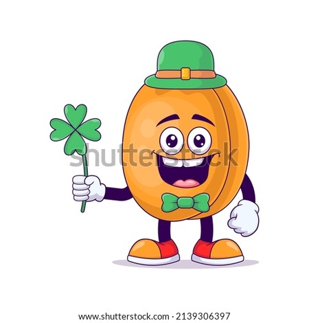 Leprechaun peach cartoon mascot character vector illustration design