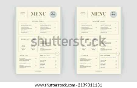 Fast food menu. Restaurant fast food cafe menu template flyer. Fast food restaurant menu board vector template. Fast food restaurant menu board vector template.	 Royalty-Free Stock Photo #2139311131