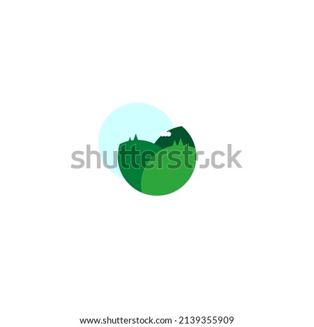 Mountain landscape on a white background