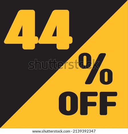 Up To 44% Off Special Offer sale sticker black and gold, vector illustration