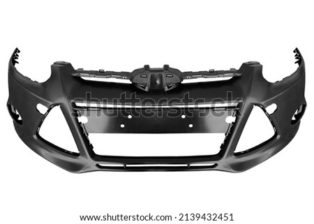 new black plastic car bumper on white background Royalty-Free Stock Photo #2139432451