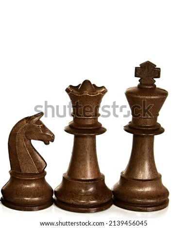 chess pieces on a chess board ready for battle no people stock photo