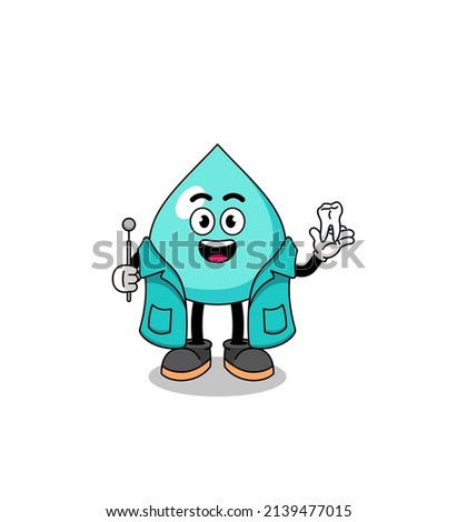 Illustration of water mascot as a dentist , character design