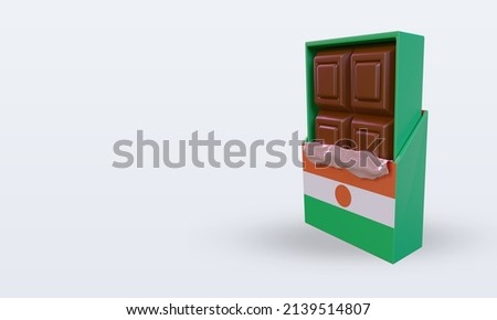 3d chocolate Niger flag rendering right view