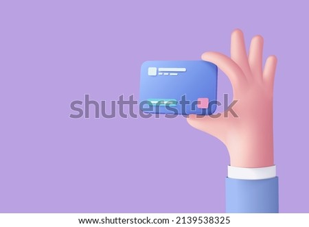 3D credit card money financial security for online shopping, online payment credit card with payment protection concept. 3d render for business finance, online shopping for with card in hand concept Royalty-Free Stock Photo #2139538325