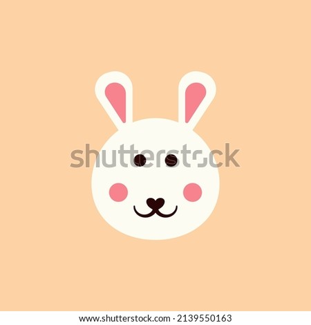 Rabbit bunny cony Flat Icon, Logo, and illustration Vector