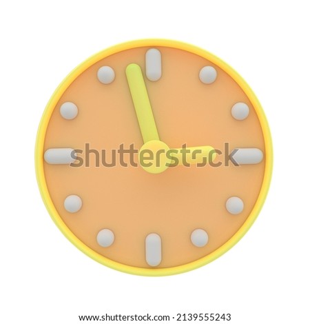Circle clock icon. Simple 3d render illustration. Deadline concept