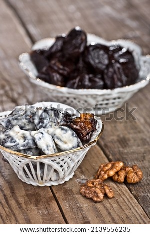 Dry fruits with nuts. Photo of food on a light background