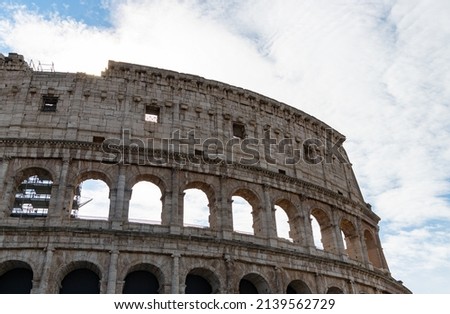 A picture of the upper section of the Colosseum.