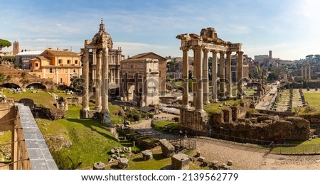 A panorama picture of the Roman Forum.