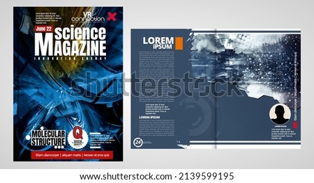 Brochure design template vector. Abstract technology cover book or magazine.